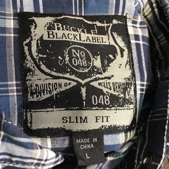 Buckle Black Label Men's Shirt L Large Slim Fit - Picture 10 of 10